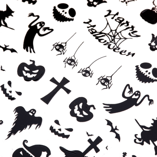 Nail Art Sticker Black Halloween